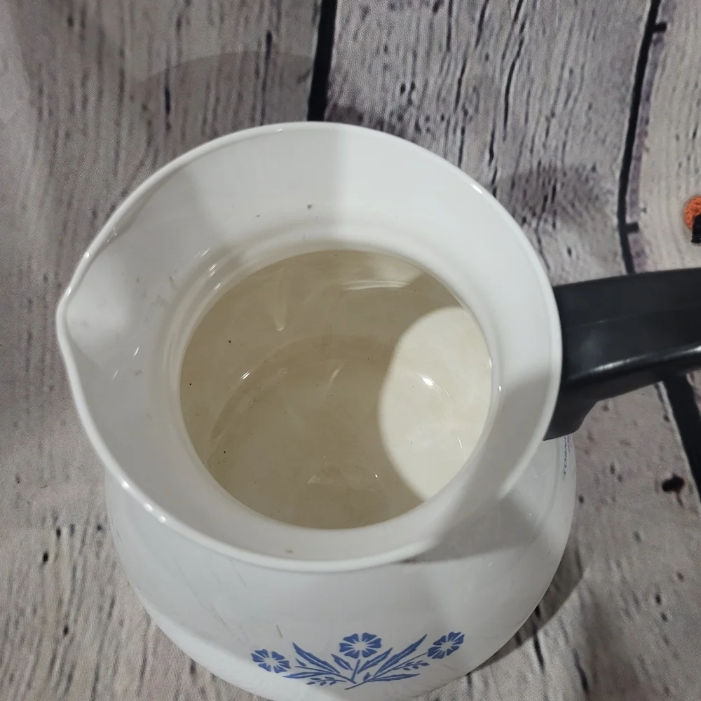 Vintage CorningWare White and Blue Floral Coffee Pot
